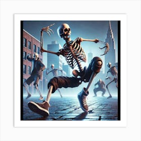 Skeleton Dancers 1 Art Print