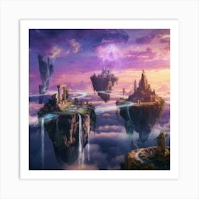 Mystical Floating Islands Art Print