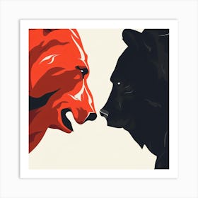 Bear And Bull Art Print