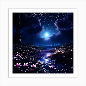 Night In The Forest 1 Art Print