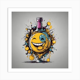 Smiley Face In A Bottle Art Print