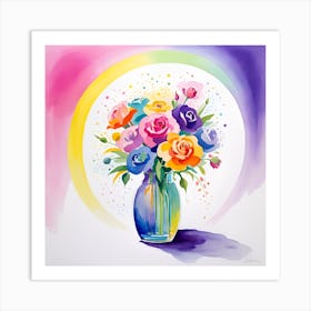 Rainbow Roses 1 Art Print