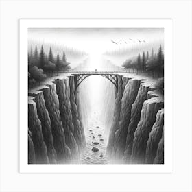 Bridge Over The River Dreamscape Art Print