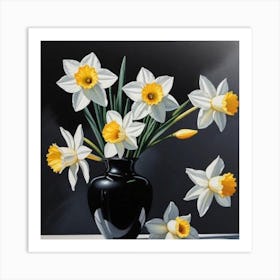 Daffodils In A Vase 3 Art Print