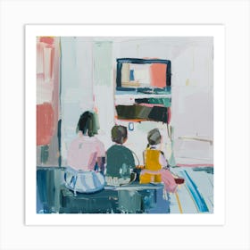 Children Watching Tv Art Print