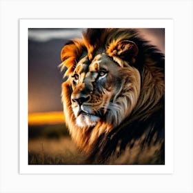 Lion At Sunset 10 Art Print