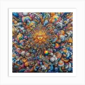 Psychedelic Sun Art Print