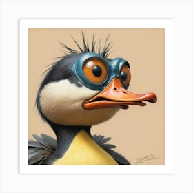 Duck With Glasses Art Print