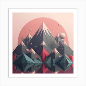 Abstract Mountains geometric mountains Art Print