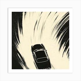 Car Driving Through A Storm Art Print