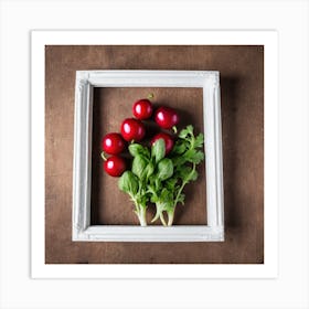 Red Tomatoes In A White Frame Art Print