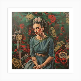 Frida Kahlo and Mental Health Issues Portait Art Print