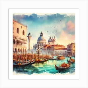 Watercolor Of Venice 7 Art Print