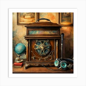 Steampunk Radio Art Print