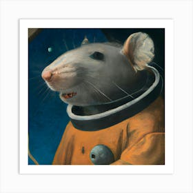 Rat In Space Art Print