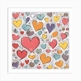 Heart Pattern Art Print