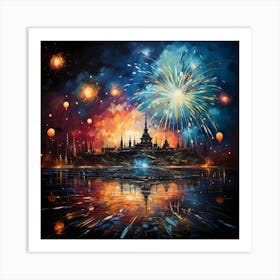 Abstract Art Of Diwali Art Print