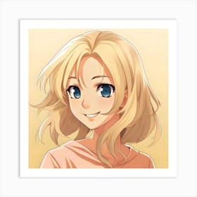 Anime Girl With Blue Eyes 1 Art Print