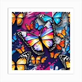 Colorful Butterflies 23 Art Print