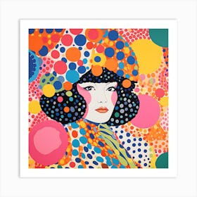 Yayoi Kusama Inspired Oriental Woman Print Design Art Print