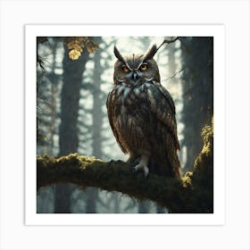 Owl In The Forest 86 Art Print