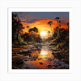 Sunset In The Jungle 2 Art Print