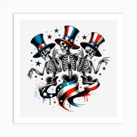 American Skeletons Art Print