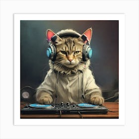 Dj Cat 3 Art Print