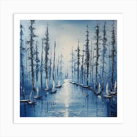 Sailboats In The Water Art Print