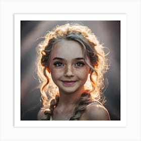 Portrait Of A Girl With Freckles 3 Art Print