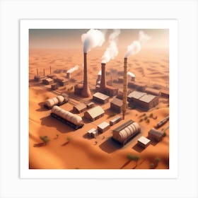 Industrial Plant In The Desert Art Print