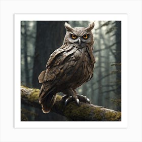 Owl In The Woods 49 Art Print