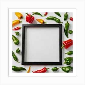 Peppers In A Frame Art Print