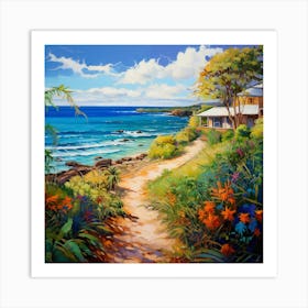 AI Island Azure Art Print