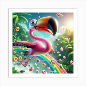 Rainbow Flamingo Art Print