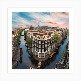 A Breathtaking Panoramic View Of Amsterdam Art Print