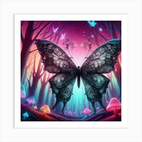 Butterfly In The Forest 34 Art Print