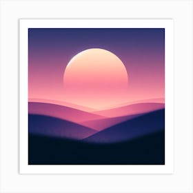 Pastel Sunset Hills Light Art Print Art Print