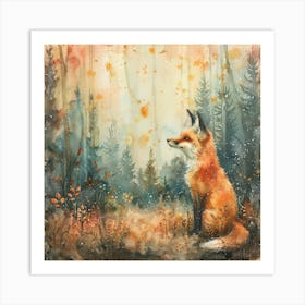 Fox In The Woods 1 Art Print