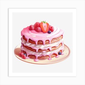 Cake With Berries 2 Art Print