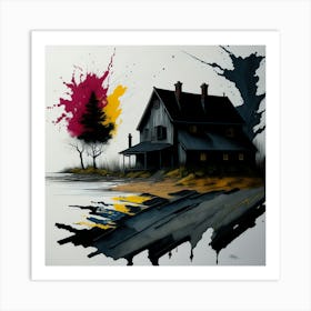 Colored House Ink Painting (74) Art Print