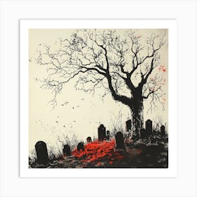 Graveyard, Halloween, Spooky, Dead Art Print