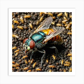 Flies Insects Pest Wings Buzzing Annoying Swarming Houseflies Mosquitoes Fruitflies Maggot Art Print