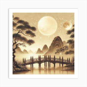 Asian Landscape Painting Art Print