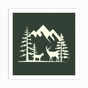 Deer In The Mountains 1 Art Print