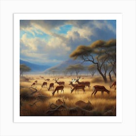 Deer In The Savannah Art Print