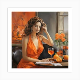 Orange Dress Aperol 1 Art Print