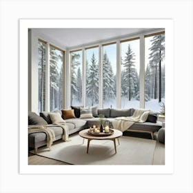 Living Room With Windows Art Print