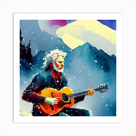 The Winter Guitarist Art Print