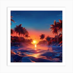 Sunset - Sunset Stock Videos & Royalty-Free Footage Art Print